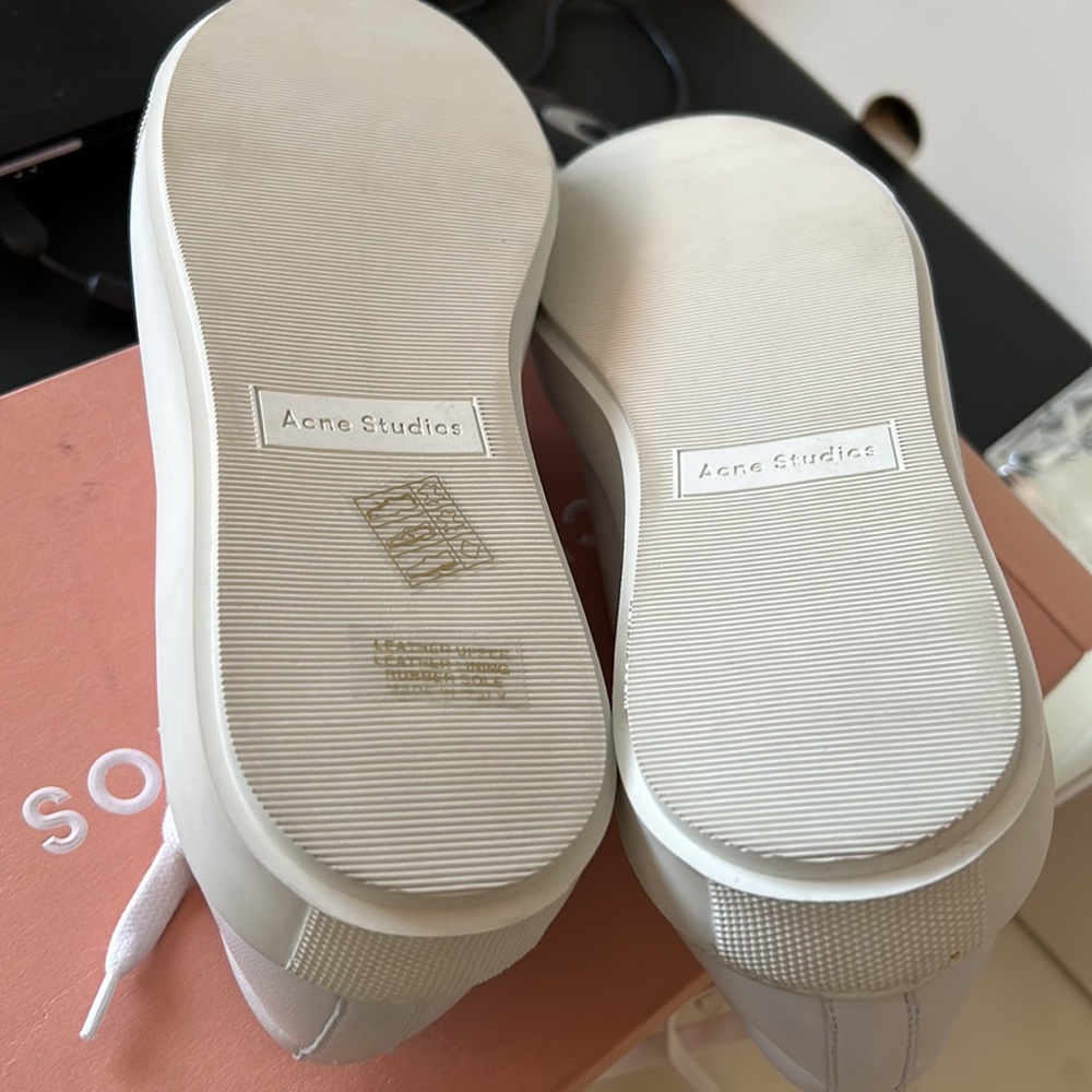 UNISEX ACNE STUDIOS Adrian/Adriana white sneakers ladies size 40 men’s size 7 - Picture 8 of 14